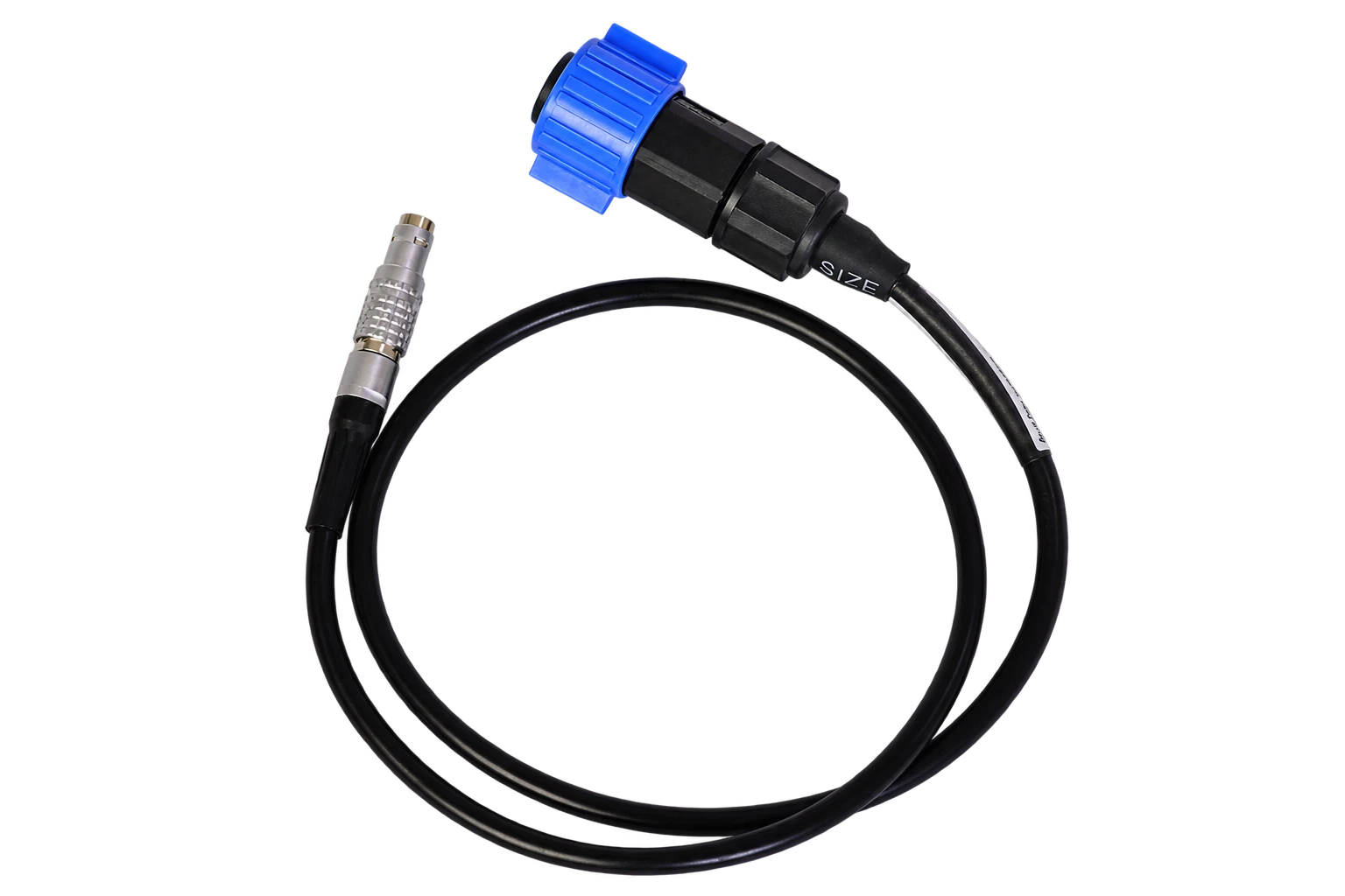 Coiled RS5 multiport cable with five-pin LEMO connector