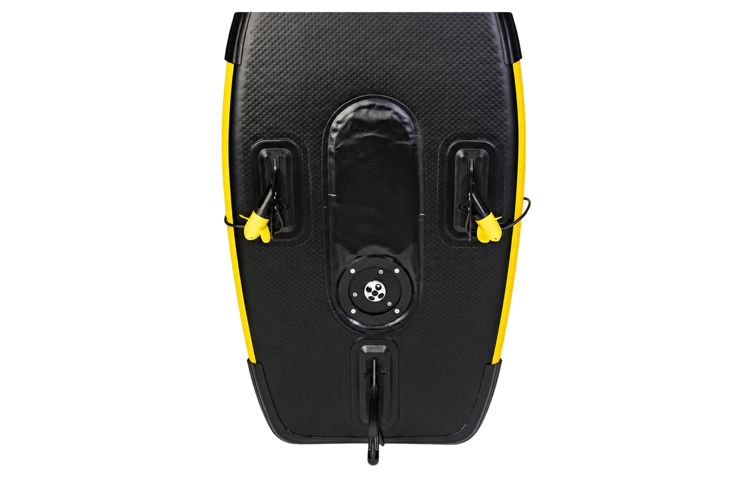 Underside of a Surfbee vessel showing the installed T300 thruster set