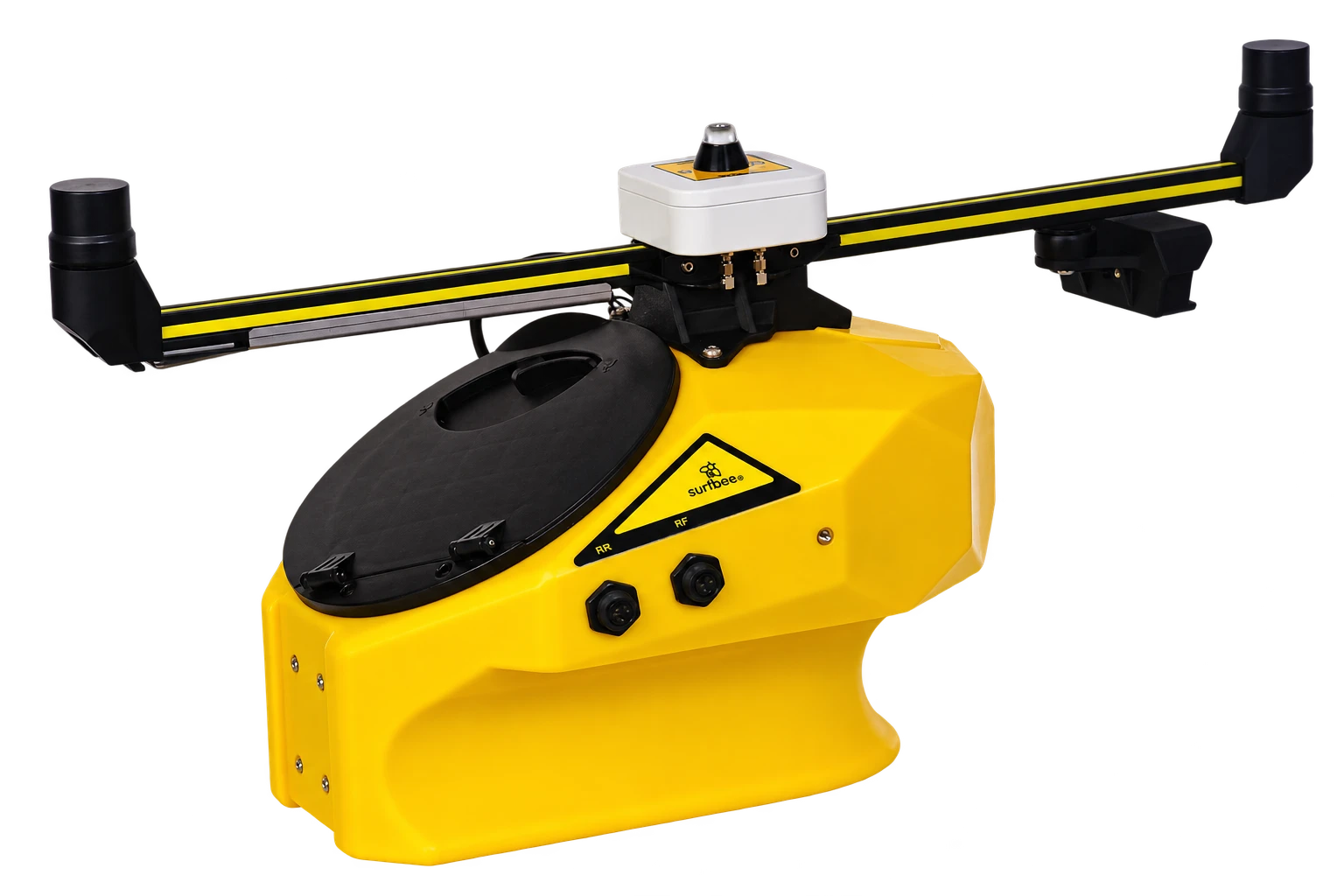 Yellow Surfbee enclosure photographed from the left side