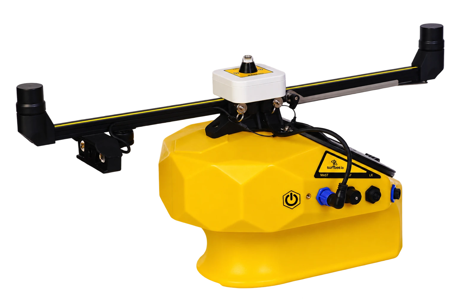 Yellow Surfbee enclosure photographed from the right side