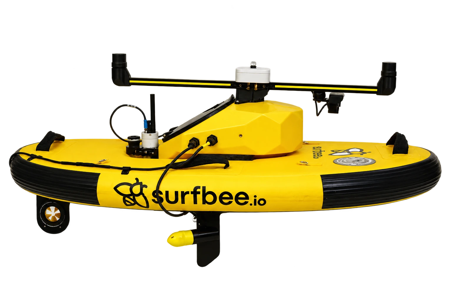 Flow Finder viewed from the opposite side with its compact stern hardware visible