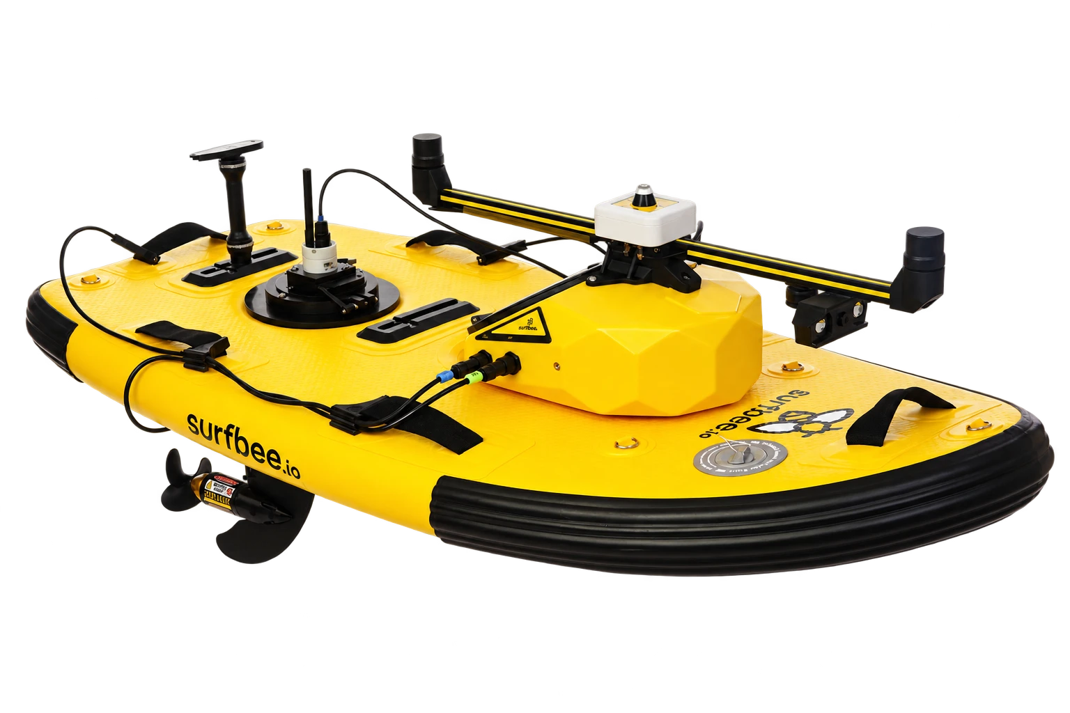 Flow Seeker viewed from the front with its configured deck hardware visible